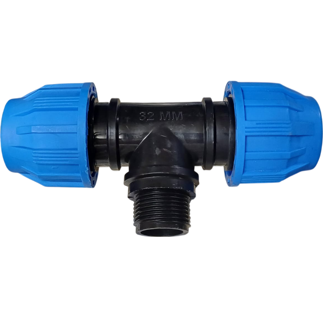 Compression Male Threaded Tee 32 x 1" x 32 mm