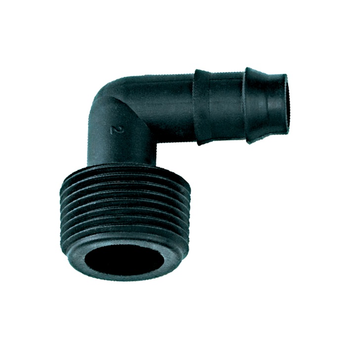 Barbed Threaded Elbow 3/4" x 16 mmID for Swing pipe